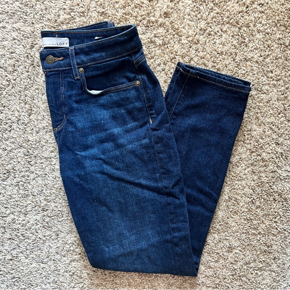 LOFT Dark Blue Skinny Denim Jeans